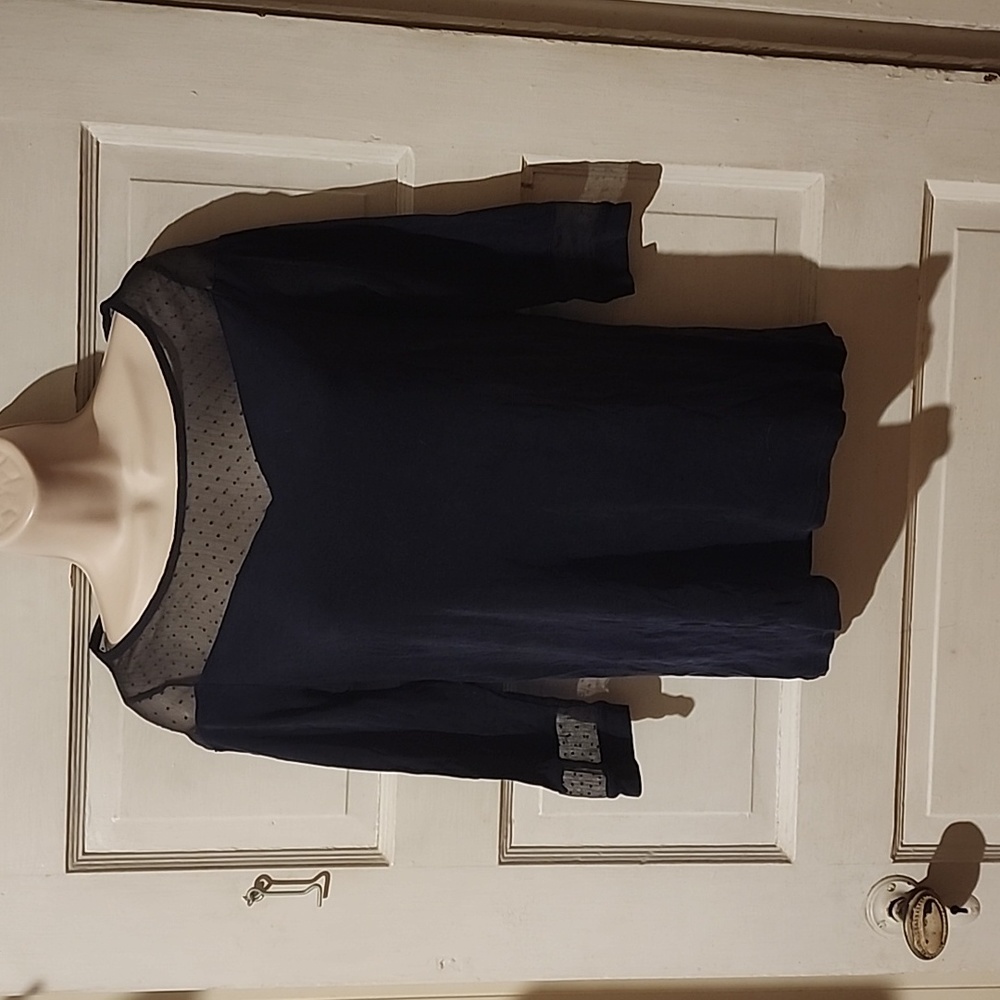 Promod 3/4 Sleeve Black Top Medium